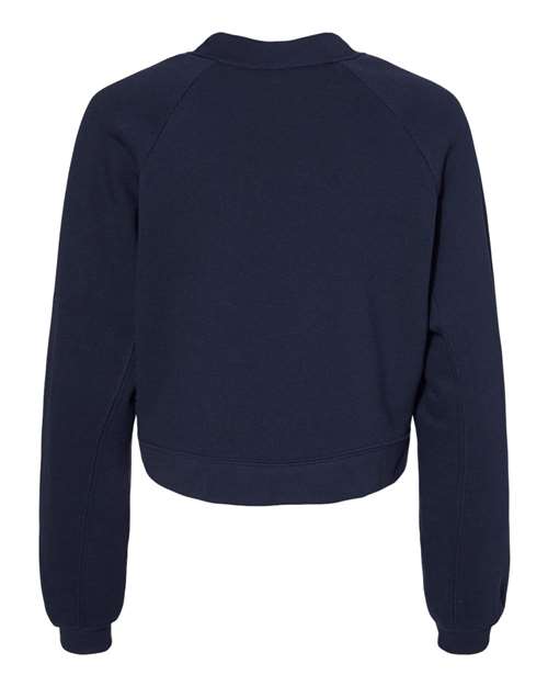 BELLA + CANVAS 7505 - Women's Crop Raglan Crewneck Sweatshirt - Navy