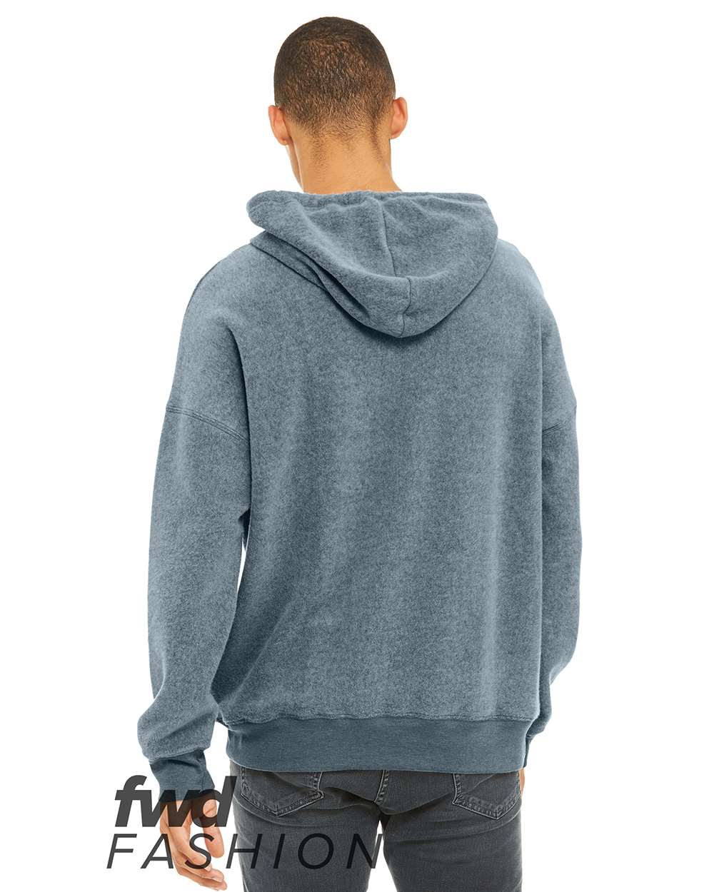 BELLA + CANVAS 3329 — Unisex FWD Fashion Sueded Fleece Hoodie Sweatshirt — Heather Slate (flat)