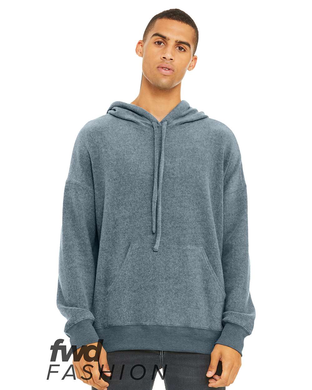 BELLA + CANVAS 3329 — Unisex FWD Fashion Sueded Fleece Hoodie Sweatshirt — Heather Slate