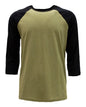 Next Level 6251 — Unisex CVC Three-Quarter Sleeve Raglan T-Shirt — Black/ Olive