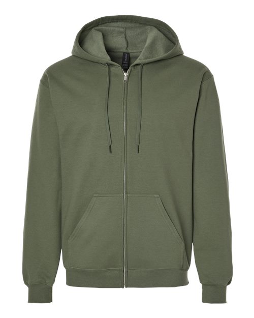 Gildan SF600 - Unisex Softstyle Full-Zip Hooded Sweatshirt - Military Green