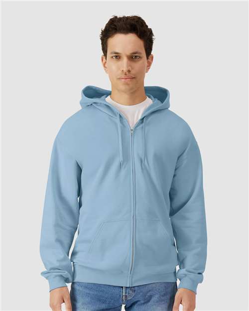 Gildan SF600 - Unisex Softstyle Full-Zip Hooded Sweatshirt - Stone Blue
