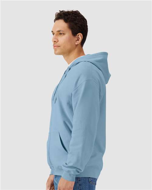Gildan SF600 - Unisex Softstyle Full-Zip Hooded Sweatshirt - Stone Blue