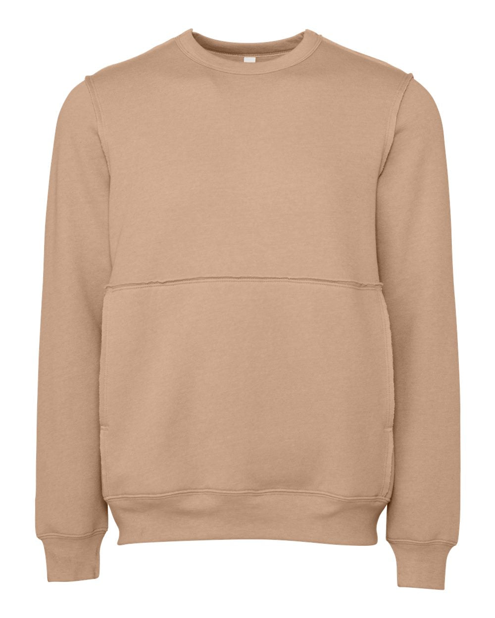 BELLA + CANVAS 3743 — FWD Fashion Raw Seam Crewneck Sweatshirt — Heather Oat (flat)