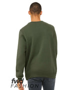 BELLA + CANVAS 3743 — FWD Fashion Raw Seam Crewneck Sweatshirt — Military Green (flat)