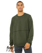 BELLA + CANVAS 3743 — FWD Fashion Raw Seam Crewneck Sweatshirt — Military Green