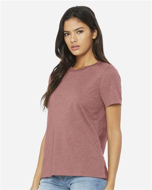 BELLA + CANVAS 6400CVC - Womens Relaxed Fit Heather CVC Tee - Heather Mauve