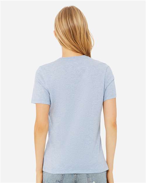 BELLA + CANVAS 6400CVC - Womens Relaxed Fit Heather CVC Tee - Heather Prism Blue