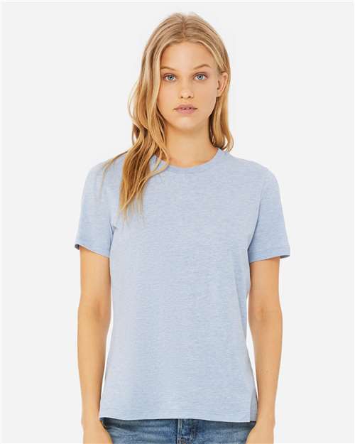 BELLA + CANVAS 6400CVC - Womens Relaxed Fit Heather CVC Tee - Heather Prism Blue