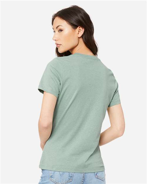 BELLA + CANVAS 6400CVC - Womens Relaxed Fit Heather CVC Tee - Heather Prism Dusty Blue