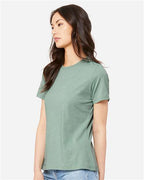 BELLA + CANVAS 6400CVC - Womens Relaxed Fit Heather CVC Tee - Heather Prism Dusty Blue