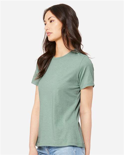 BELLA + CANVAS 6400CVC - Womens Relaxed Fit Heather CVC Tee - Heather Prism Dusty Blue