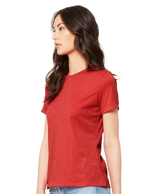 BELLA + CANVAS 6400CVC - Womens Relaxed Fit Heather CVC Tee - Heather Red