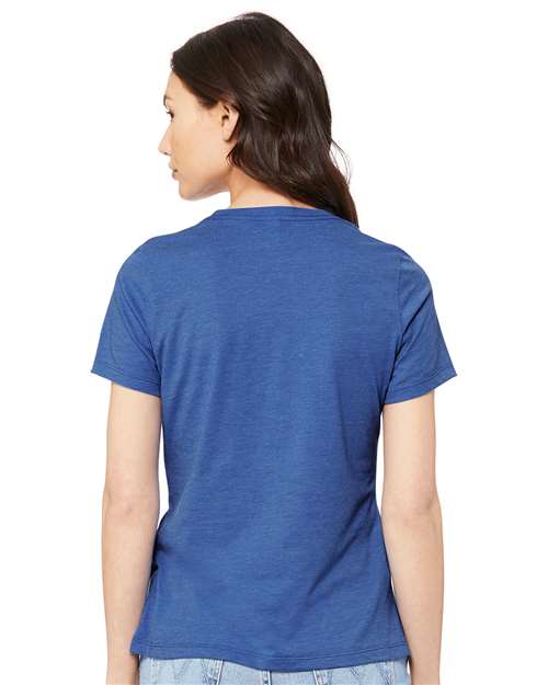 BELLA + CANVAS 6400CVC - Womens Relaxed Fit Heather CVC Tee - Heather True Royal