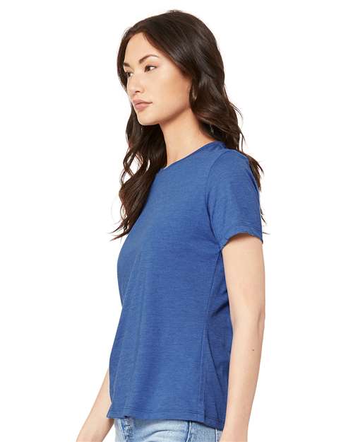 BELLA + CANVAS 6400CVC - Womens Relaxed Fit Heather CVC Tee - Heather True Royal