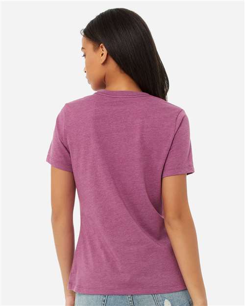 BELLA + CANVAS 6400CVC - Womens Relaxed Fit Heather CVC Tee - Heather Magenta