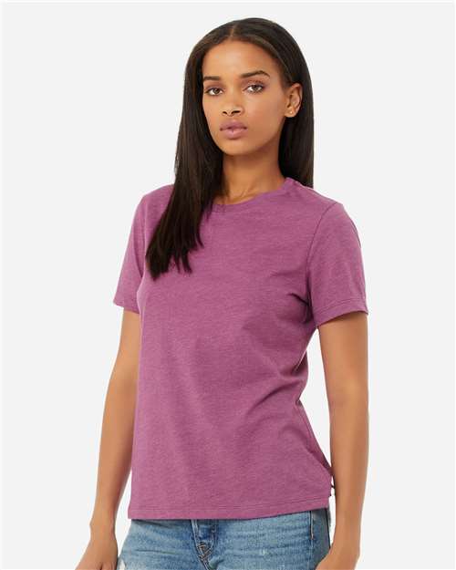 BELLA + CANVAS 6400CVC - Womens Relaxed Fit Heather CVC Tee - Heather Magenta