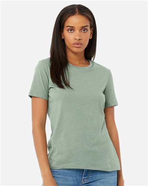 BELLA + CANVAS 6400CVC - Womens Relaxed Fit Heather CVC Tee - Heather Sage