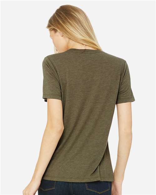 BELLA + CANVAS 6413 - Womens Relaxed Fit Triblend Tee - Olive Triblend