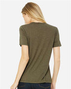 BELLA + CANVAS 6413 - Womens Relaxed Fit Triblend Tee - Olive Triblend