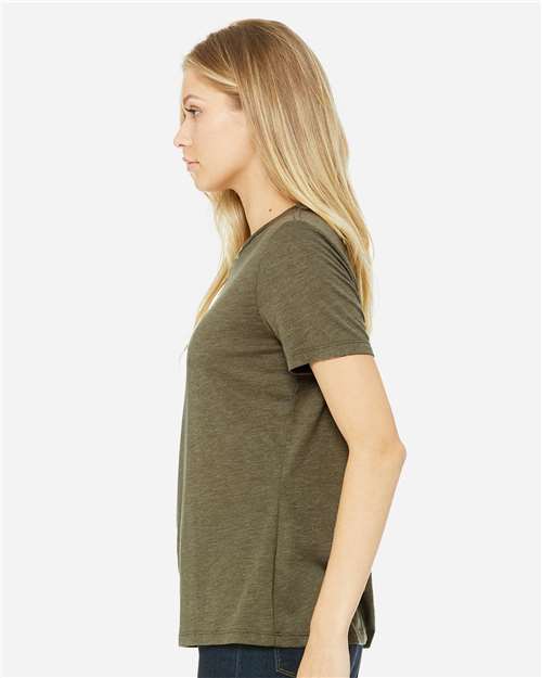 BELLA + CANVAS 6413 - Womens Relaxed Fit Triblend Tee - Olive Triblend