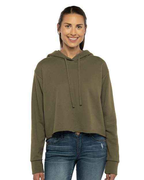 Next Level 9384 - Women's Laguna Sueded Raw Edge Crop Hoodie Sweatshirt
