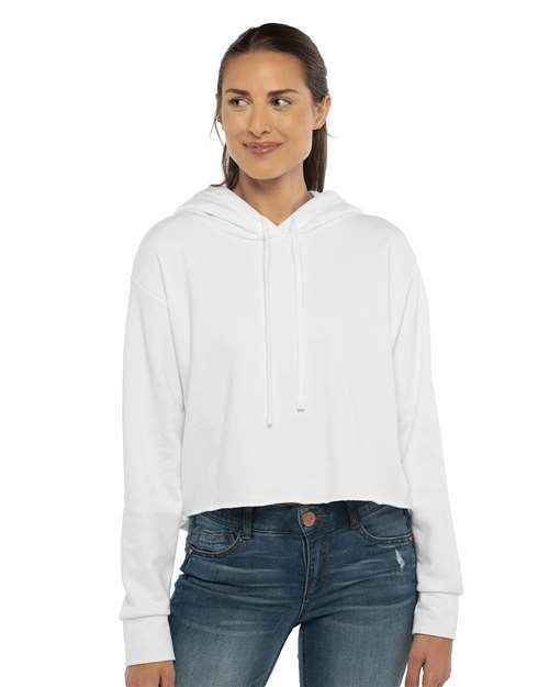 Next Level 9384 - Women's Laguna Sueded Raw Edge Crop Hoodie Sweatshirt