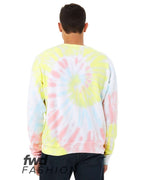 BELLA + CANVAS 3945RD — Unisex FWD Fashion Tie-Dyed Crewneck Sweatshirt — Rainbow Pastel (flat)