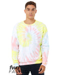 BELLA + CANVAS 3945RD — Unisex FWD Fashion Tie-Dyed Crewneck Sweatshirt — Rainbow Pastel