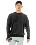 BELLA + CANVAS 3345 — Unisex FWD Fashion Sueded Drop Shoulder Crewneck Sweatshirt — Black Heather