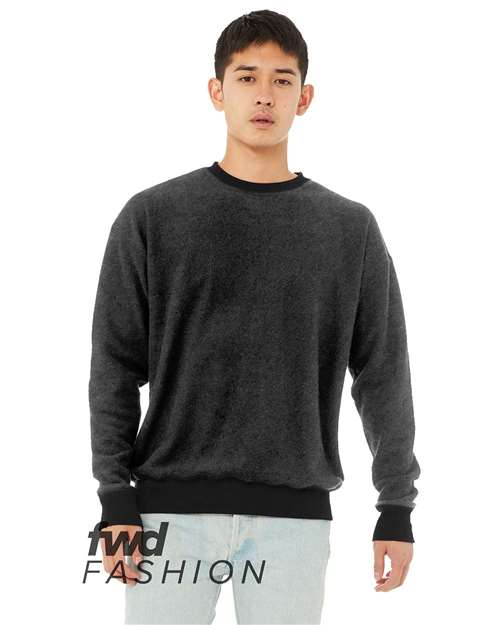 BELLA + CANVAS 3345 — Unisex FWD Fashion Sueded Drop Shoulder Crewneck Sweatshirt - Black Heather