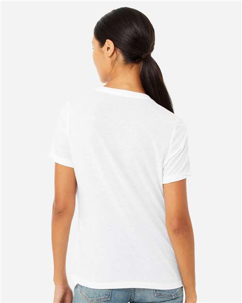 BELLA + CANVAS 6400CVC - Womens Relaxed Fit Heather CVC Tee - Solid White Blend