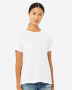 BELLA + CANVAS 6400CVC - Womens Relaxed Fit Heather CVC Tee - Solid White Blend