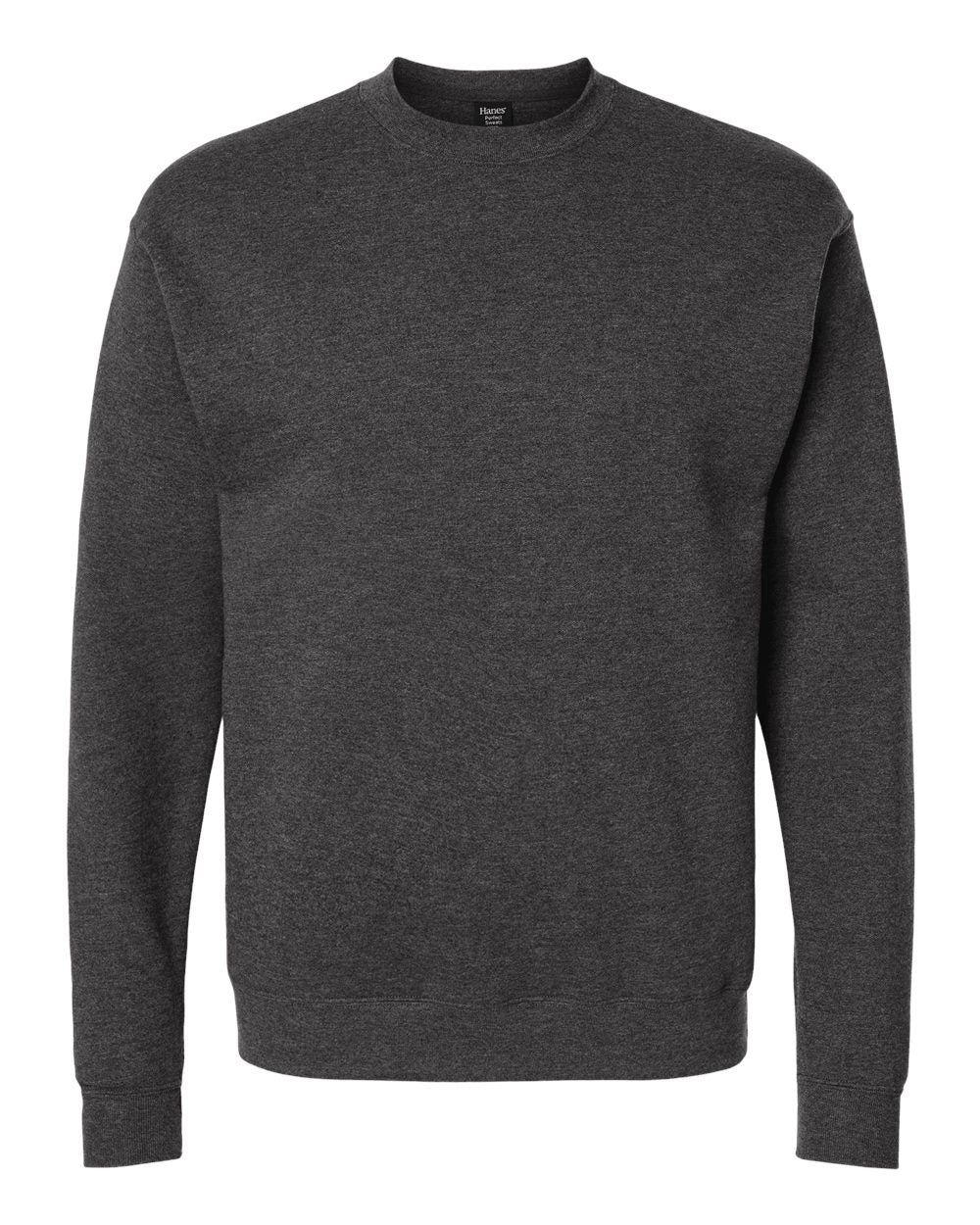 Hanes RS160 - Unisex Perfect Sweats Crewneck Sweatshirt — Charcoal Heather (flat)