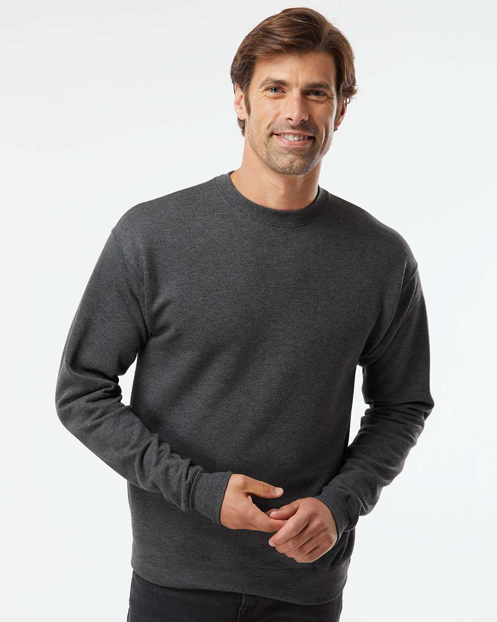 Hanes RS160 - Unisex Perfect Sweats Crewneck Sweatshirt — Charcoal Heather