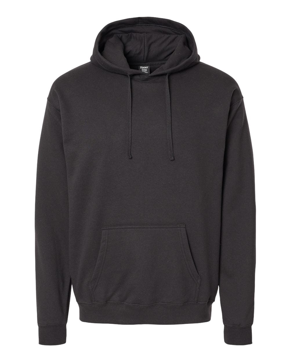 Hanes RS170 - Unisex Perfect Sweats Hooded Sweatshirt — Black (flat)