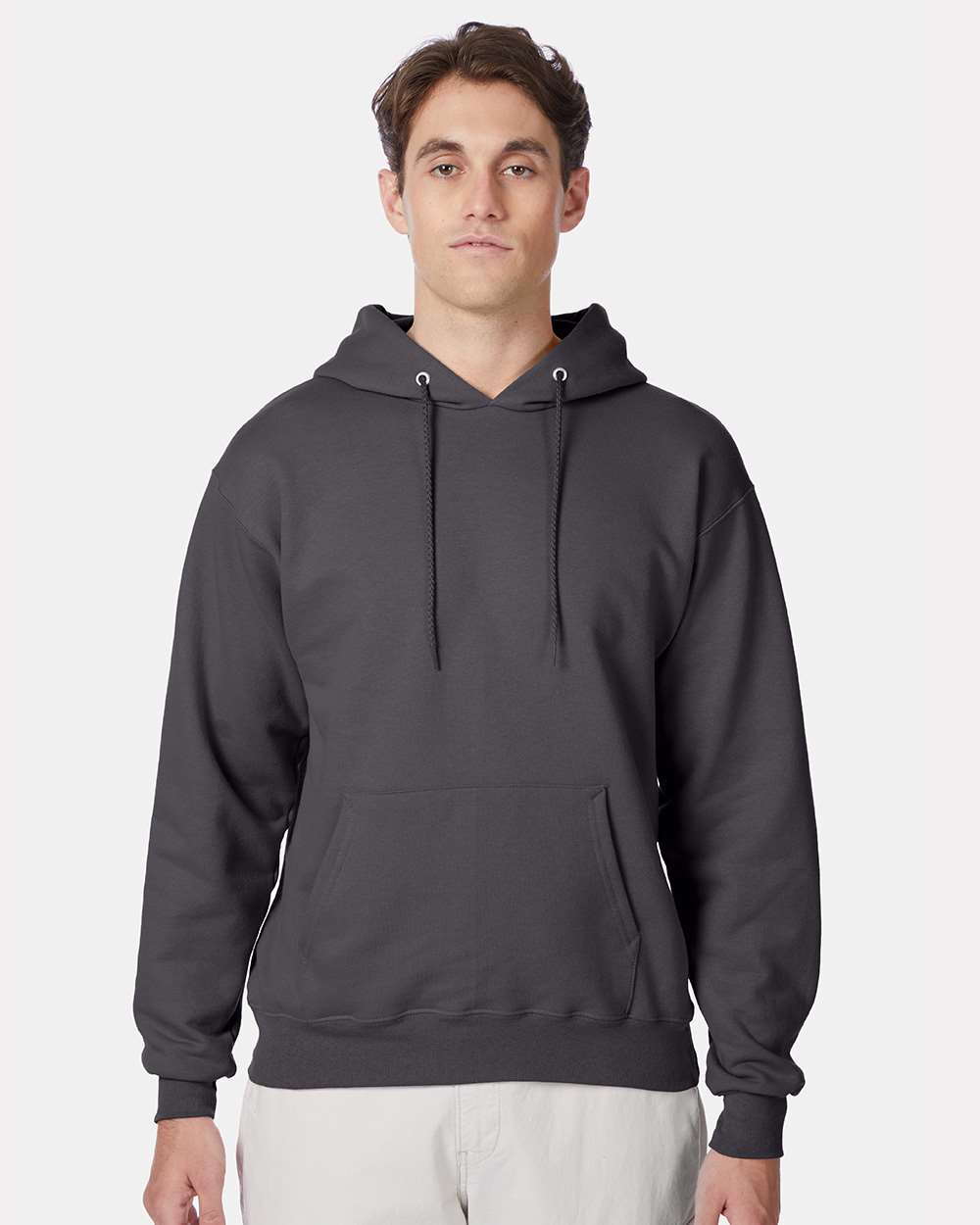 Hanes F170 - Unisex Ultimate Cotton® Hooded Sweatshirt — Smoke Grey