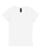 Hanes 42VT - Women's Perfect-T Triblend V-Neck T-Shirt — Eco White (flat)