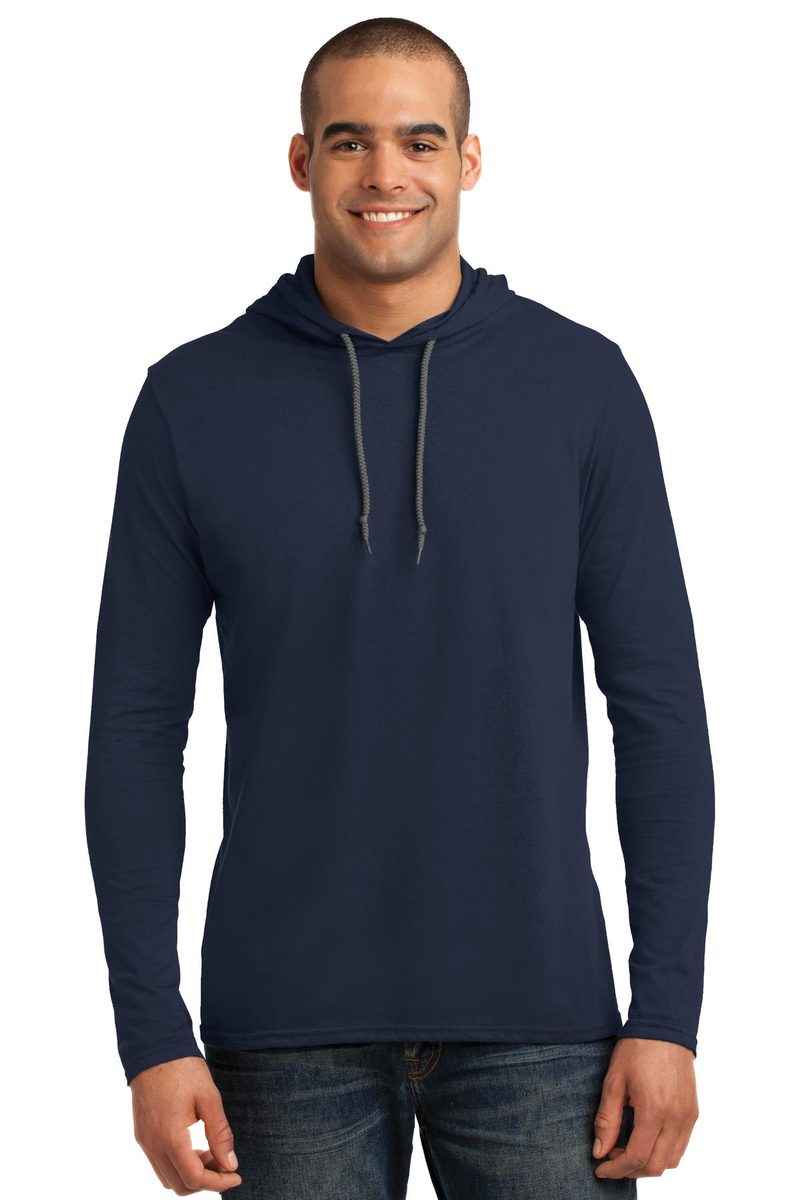 Gildan 987 - 100% Ring Spun Cotton Long Sleeve Hooded T-Shirt