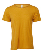BELLA + CANVAS 3414 — Unisex FWD Fashion Triblend Raw Neck Tee — Mustard Triblend (flat)