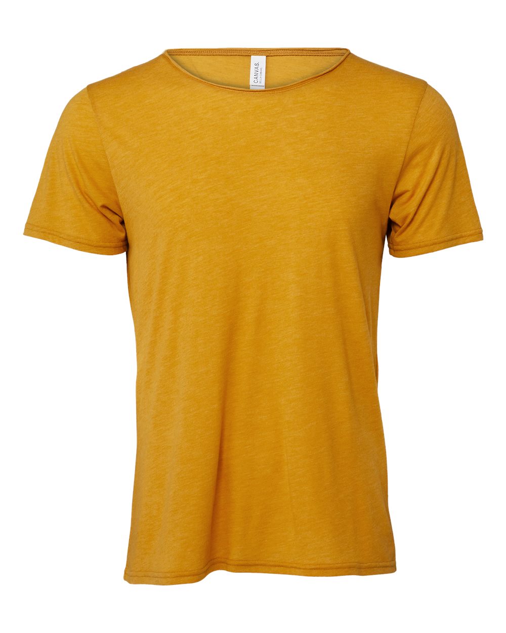 BELLA + CANVAS 3414 — Unisex FWD Fashion Triblend Raw Neck Tee — Mustard Triblend (flat)