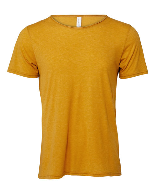 BELLA + CANVAS 3414 — Unisex FWD Fashion Triblend Raw Neck Tee — Mustard Triblend (flat)