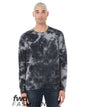 BELLA + CANVAS 3945RD — Unisex FWD Fashion Tie-Dyed Crewneck Sweatshirt — White/ Grey & Black