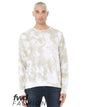 BELLA + CANVAS 3945RD — Unisex FWD Fashion Tie-Dyed Crewneck Sweatshirt — White/ Olive Oil