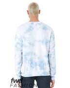 BELLA + CANVAS 3945RD — Unisex FWD Fashion Tie-Dyed Crewneck Sweatshirt — White/ Sky Blue (flat)