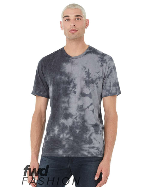BELLA + CANVAS 3100RD — FWD Fashion Tie-Dyed Tee — White/ Grey & Black