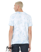 BELLA + CANVAS 3100RD — FWD Fashion Tie-Dyed Tee — White/ Sky Blue (flat)