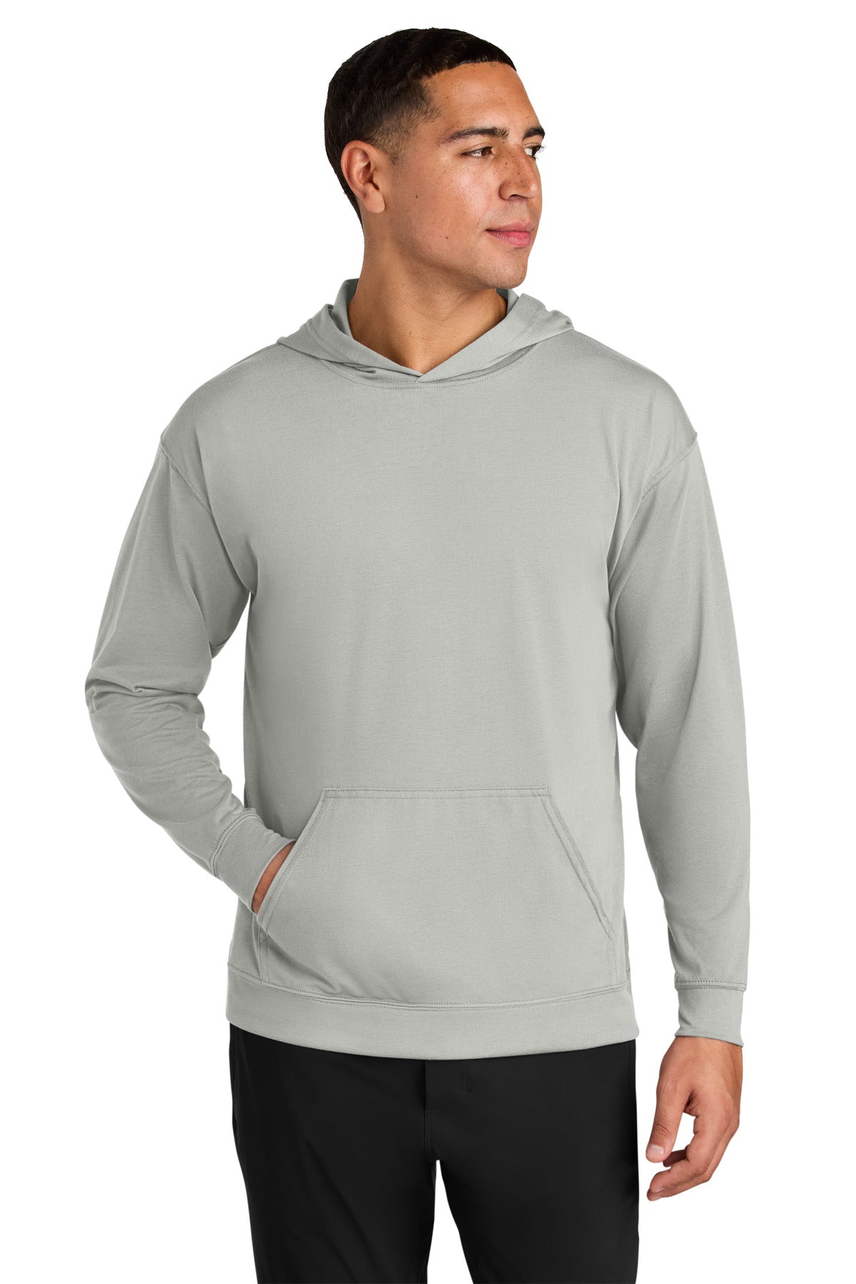 A4 A4N3528 - A4 Softek Long Sleeve Hooded Tee A4N3528 — Silver