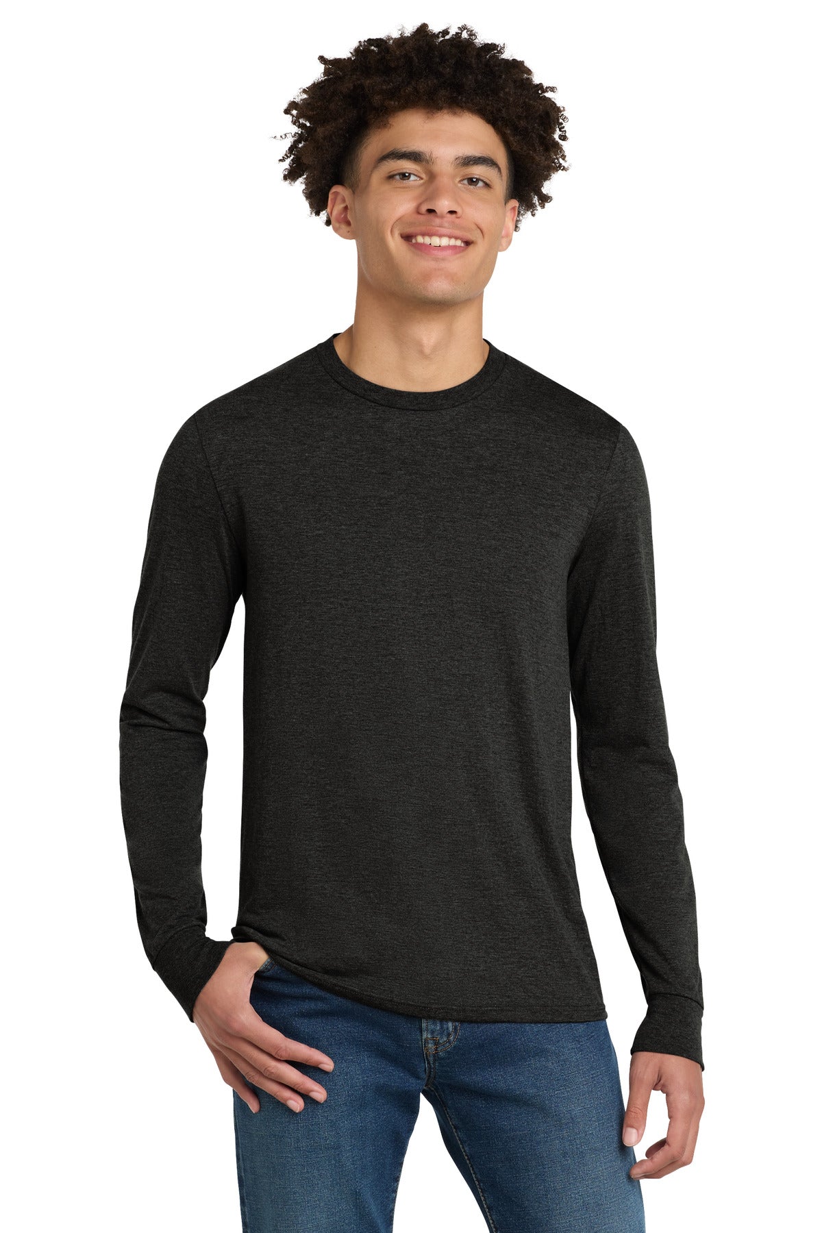 District Perfect Tri Long Sleeve Tee - DM132 Black Frost