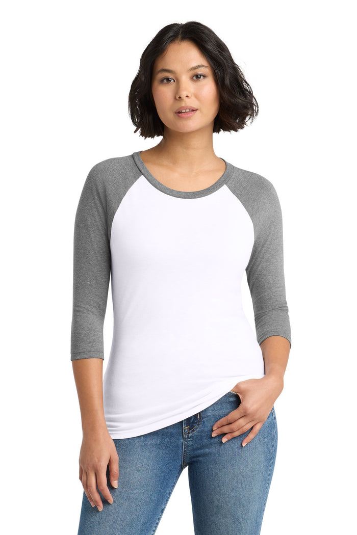 District Women's Perfect Tri 3/4-Sleeve Raglan - DM136L